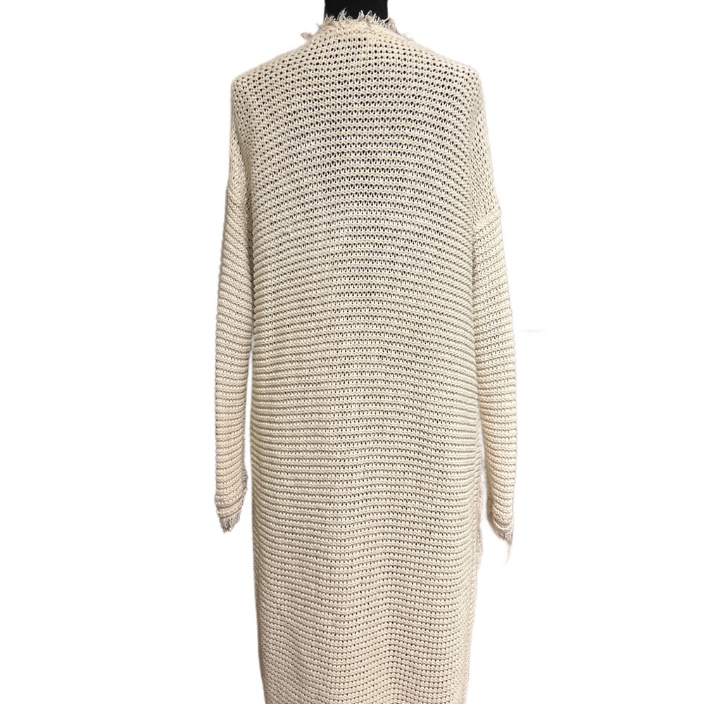 FREE PEOPLE Woodstock Longline Cardigan In Ivory - Picture 8 of 9